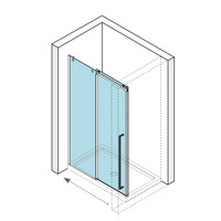 Nisdeur Lacus La Maddalena 170x210 cm Schuifdeur 8mm Helder Glas RVS