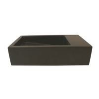 Fontein Luca Sanitair 35x18x9cm Solid Surface Zonder Kraangat Links Of Rechts Mat Antraciet