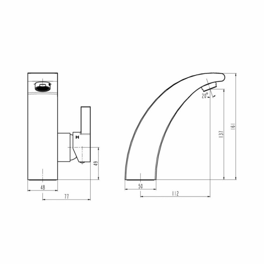 Wastafelkraan Schütte Panama Mengkraan Keramische Schijven Chroom