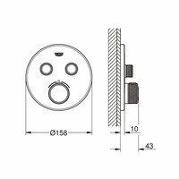 Douchethermostaat Grohe Grohtherm Smartcontrol Afdekset met Omstel Rond Chroom