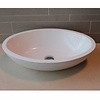 Luca Sanitair Waskom Luca Sanitair Ovaal 57x40x14cm Mineral Stone 25mm Dik Glans Wit