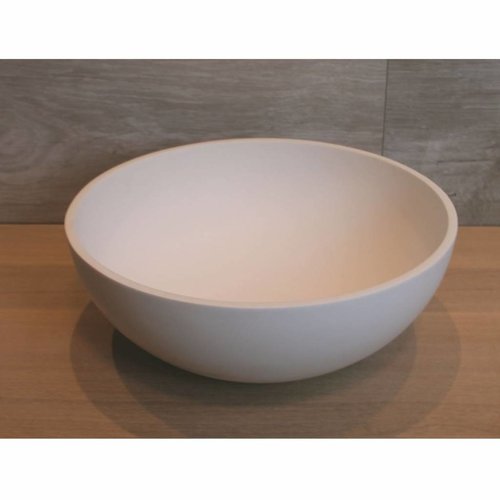 Waskom Luca Sanitair Rond 40x40x15cm Solid Surface 8mm Dik Mat Wit 