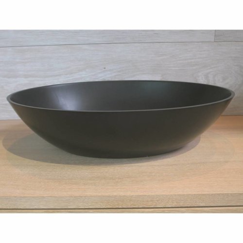 Waskom Luca Sanitair Ovaal 57x40x14cm Solid Surface 8mm Dik Antraciet 