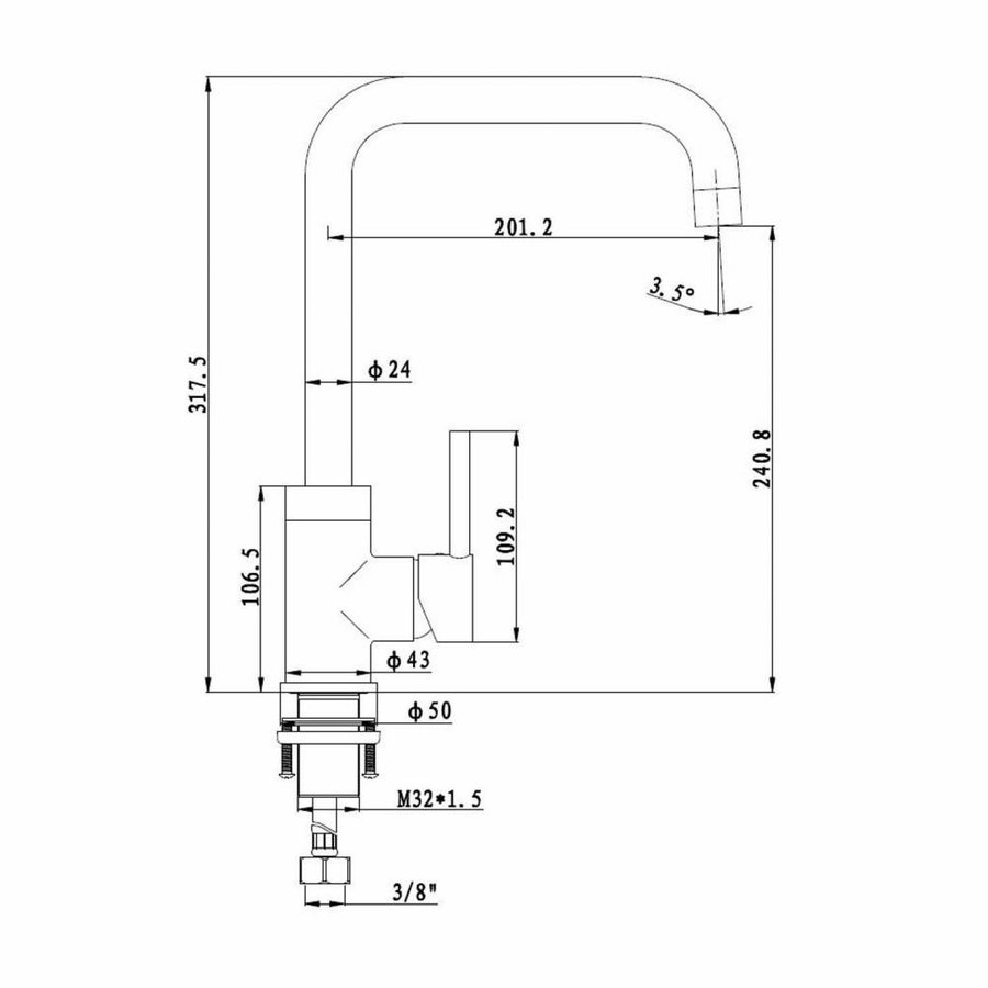 Keukenmengkraan Best Design Sort Mat Zwart