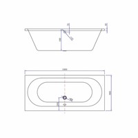 Ligbad Luca Sanitair Primo Inbouw Acryl 180x80x49cm Wit Inclusief Stelpoten