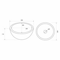 Waskom Differnz Ruz 25x11.5 cm Beton Grijs