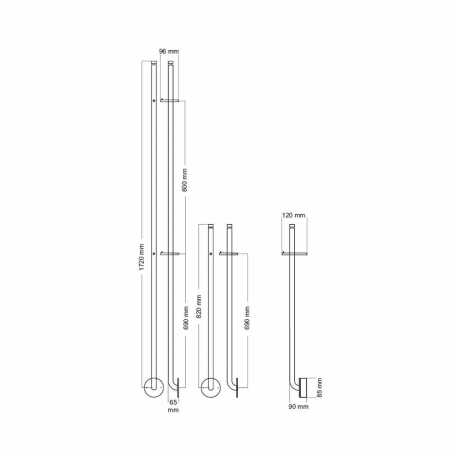 Elektrische Radiator Stick Instamat Jay 175 cm 29W Mat Zwart