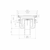 Doucheput Aquaberg ABS Vloerput Opzetstuk Bezand RVS Rooster Onderuitlaat 50mm Verstelbaar 146x146mm PPC Reukafsluiter Reukslot 50mm