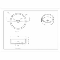 AQS Opzetwastafel Hardsteen Hamerslag Rond 40x12 cm Zwart