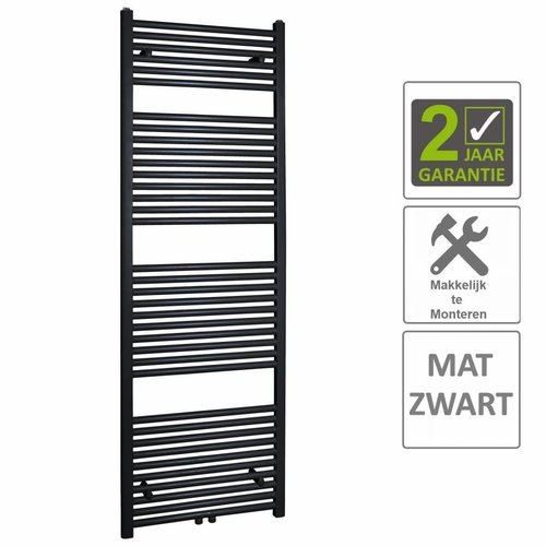 AQS Sierradiator Elvira 60x181 cm Middenonder Aansluiting Mat Zwart 