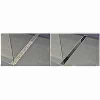 AQS Glasrooster Tbv RVS Douchegoot 90x7 cm Zwart