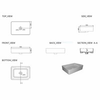 AQS Waskom Mono Opzet Model Rechthoek 50x35x14.5 cm Mat Zwart