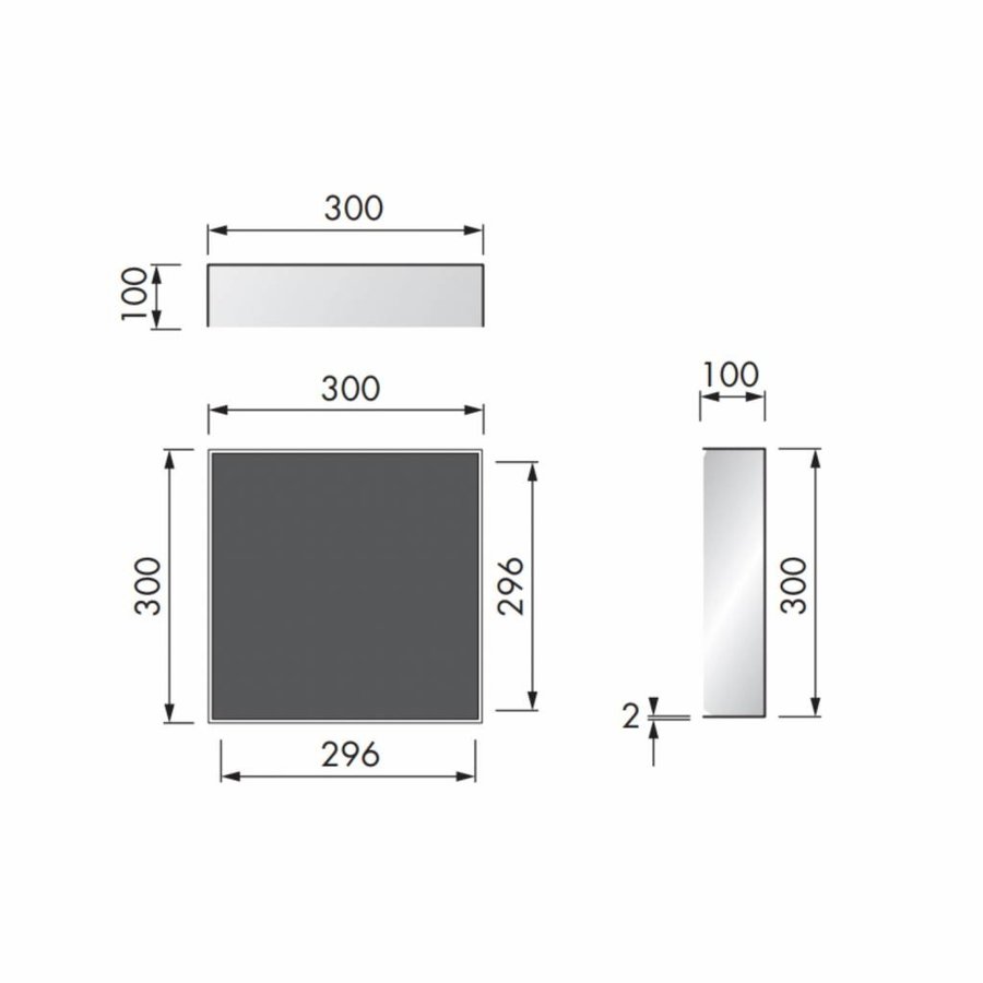 In Of Opbouwnis Looox CBoX Vierkant 30x30x10 Mat Zwart