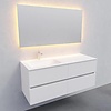 Badkamermeubel Solid Surface AQS Oslo 120x46 cm Links Mat Wit 4 Laden (met 1 kraangat)
