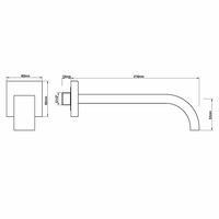 AQS Wastafelkraan Uitloop Vierkant 22 cm Mat Zwart