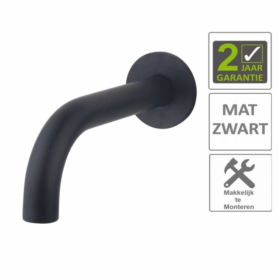 AQS Uitloop Inbouw Rond 20 cm Mat Zwart