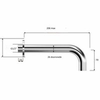 AQS Uitloop Inbouw Rond 20 cm Mat Zwart