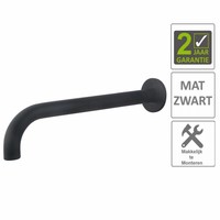 AQS Wastafelkraan Uitloop Rond 31.3 cm Mat Zwart