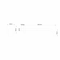 AQS Wastafelkraan Uitloop Rond 26 cm Mat Zwart