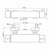 AQS Thermostaatkraan Douche Cool Touch Mat Zwart