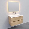 Badkamermeubel Solid Surface AQS Stockholm 80x46 cm Wood Washed Oak (0 kraangaten)