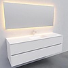 Badkamermeubel Solid Surface AQS Oslo 150x46 cm Midden Mat Wit (met 1 kraangat)