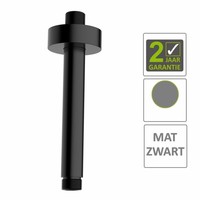 AQS Douche-Arm Luxe Rond Plafondbevestiging 30 cm Mat Zwart