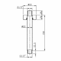 AQS Douche-Arm Luxe Rond Plafondbevestiging 15 cm Mat Zwart