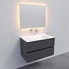 Boss & Wessing Badkamermeubel Solid Surface AQS Oslo 80x46 cm Mat Antraciet (zonder kraangaten)