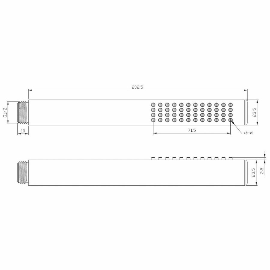 AQS Handdouche Rond 1/2" Messing Mat Zwart