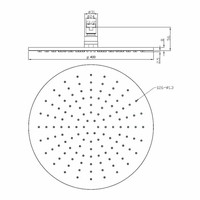 AQS Hoofddouche Luxe Rond 40x40 cm Mat Zwart