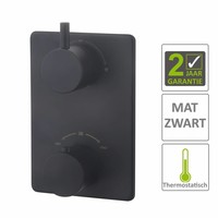 AQS Afbouwdeel Cemal Douche Thermostaat 2Weg Mat Zwart