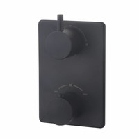 AQS Afbouwdeel Cemal Douche Thermostaat 2Weg Mat Zwart