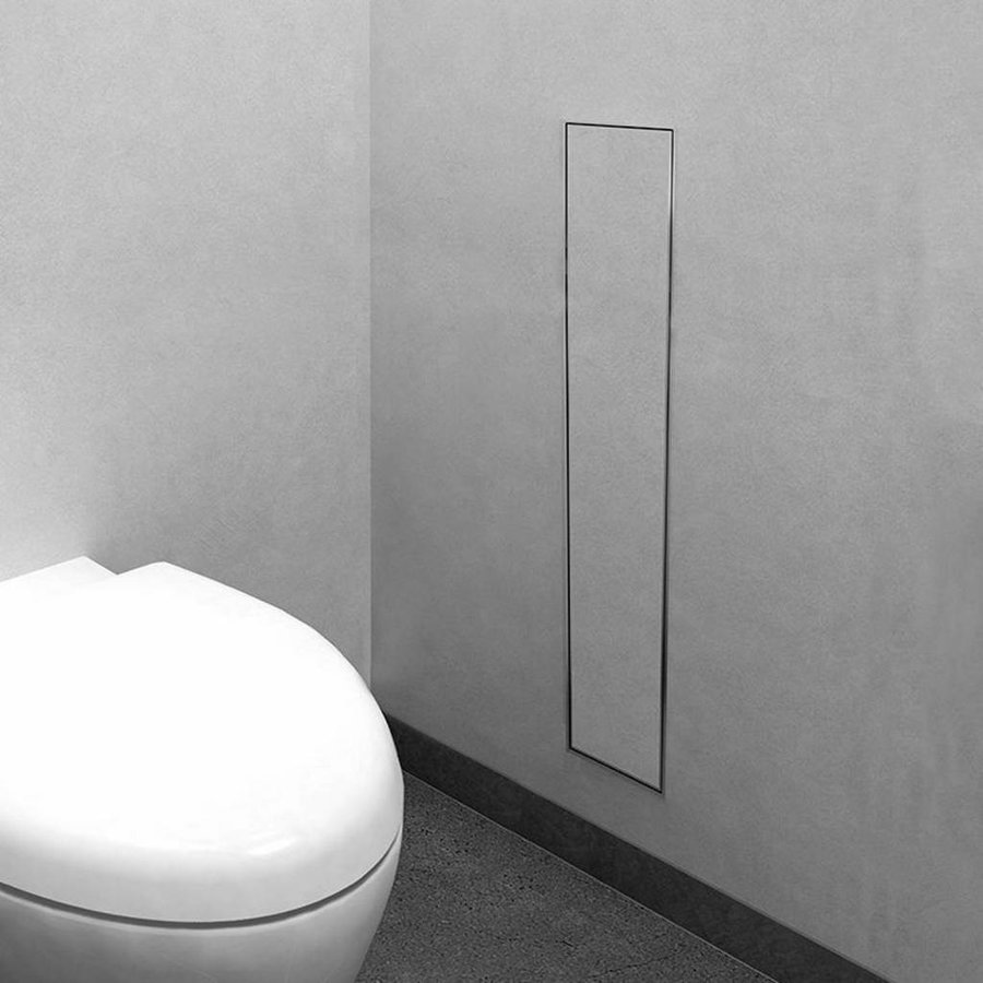 LoooX Closed Inbouw Toiletborstel Garnituur Betegelbaar 14.5x61x14 cm Antraciet CL8