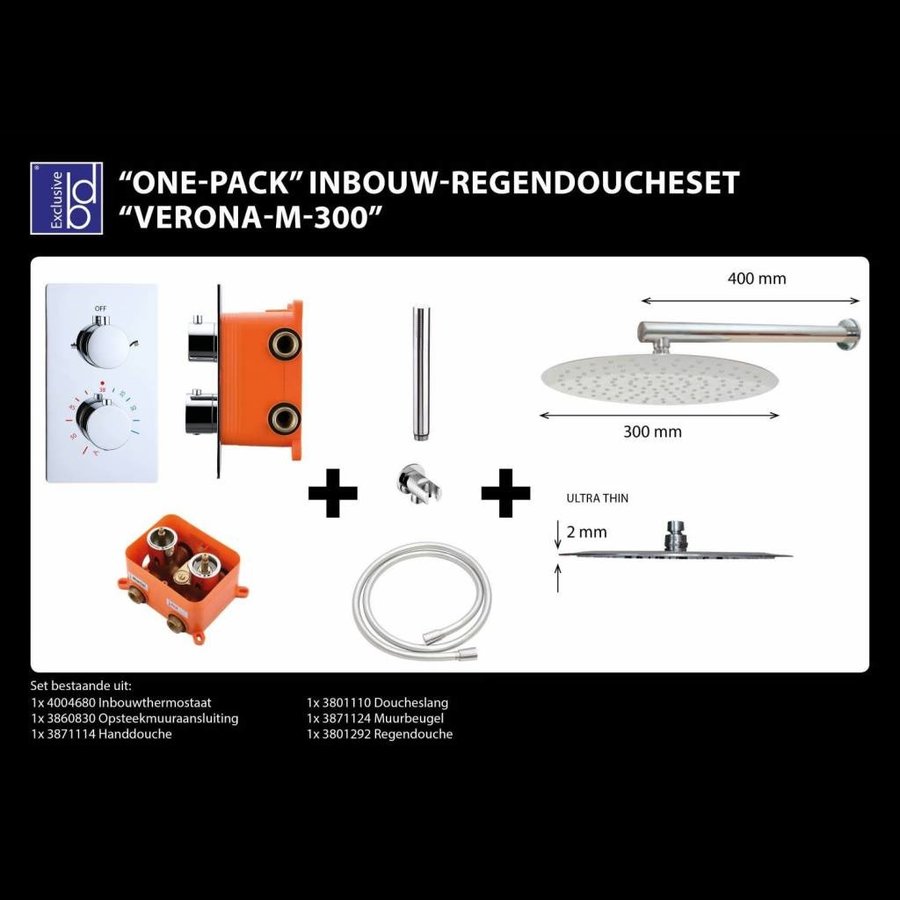 Regendoucheset Best Design Verona M300 Inbouw Met Inbouwbox Chroom