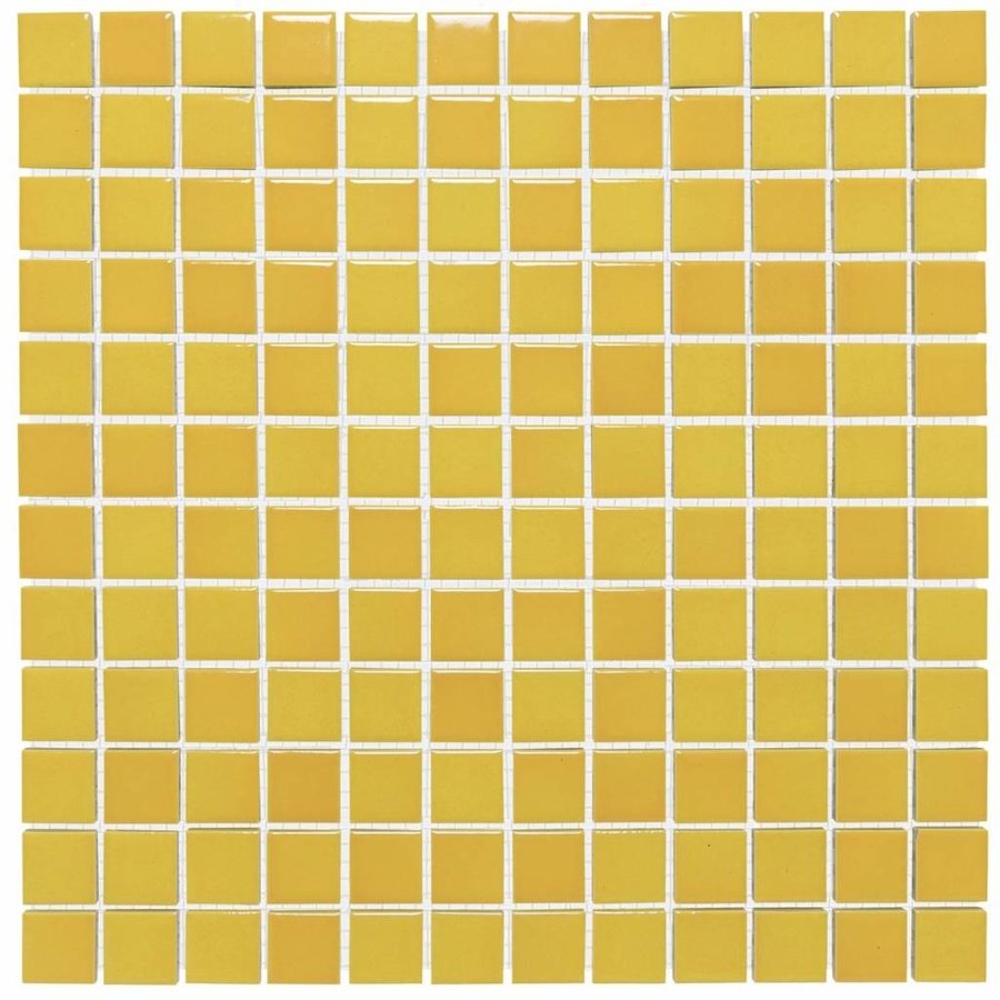 Mozaïek Barcelona 30x30cm Geglazuurd Porselein Glanzend Geel Gevlamd (Prijs Per m2)