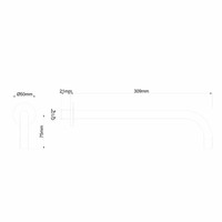 Wastafelkraan Wiesbaden 18mm SLIM Uitloop Rond 30,9 cm Mat Zwart