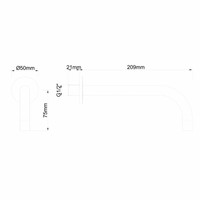 Wastafelkraan Wiesbaden 18mm SLIM Uitloop Rond 20,9 cm Mat Zwart