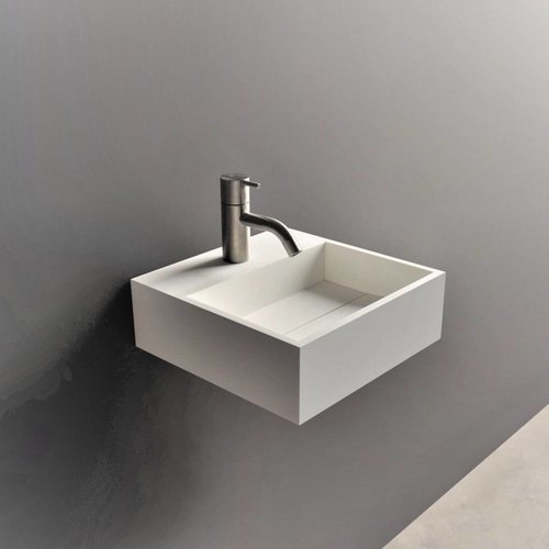Fontein Ideavit Solidcube 30x30x10 cm Solid Surface Mat Wit 