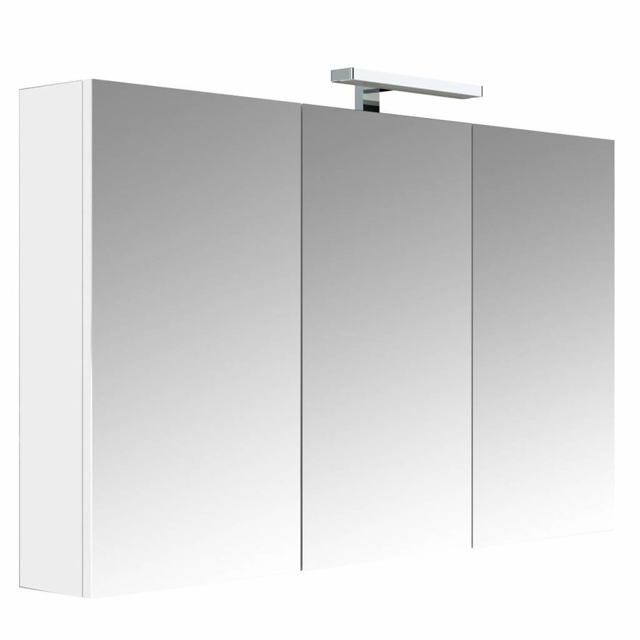 Spiegelkast Allibert Juno LED Verlichting 120x75.2x16cm Softclose Deuren Glans Wit