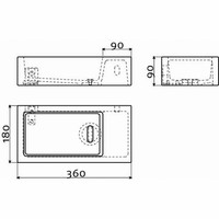 Fontein Clou Flush 3 36x18x9cm Rechts Keramiek Glans Wit (Zonder Kraangat)