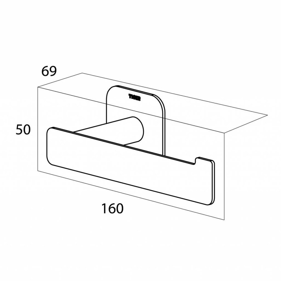 Toiletrolhouder Tiger Colar L vorm RVS Gepolijst