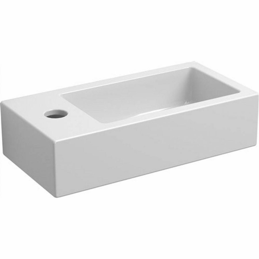 Fontein Clou Flush 3 36x18x9cm Keramiek Glans Wit (Met Kraangat Links)