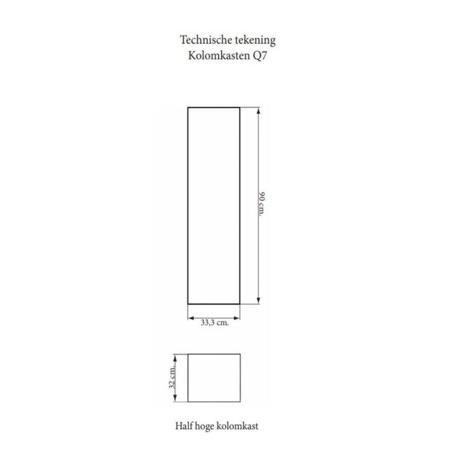 Kolomkast Sanicare Q15 1 Soft-Closing Deur 90x33,5x32 cm Truffel