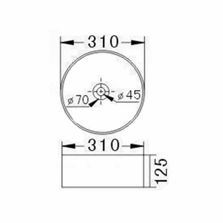 Opbouw Waskom Best Design Sante 31 cm Rond Keramiek Wit