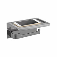 Toiletrolhouder met Telefoonplankje Best Design 18x12 cm RVS Geborsteld (zonder telefoon)