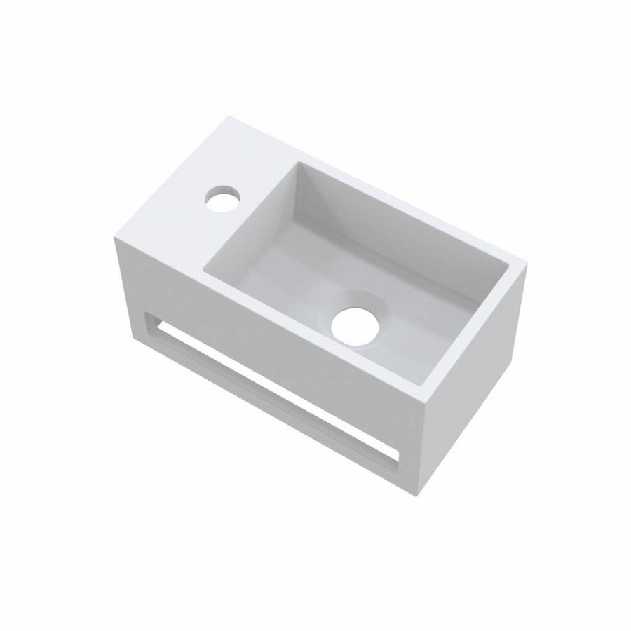 Fontein met Handdoekhouder Best Design Mona Solid Surface 33x18x16 cm (kraangat links)