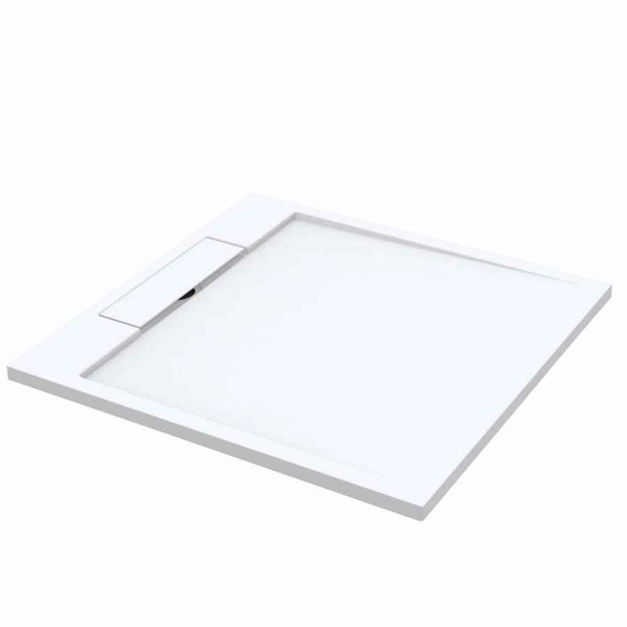 Douchebak Best Design Decent 100x100x3.5 cm Solid Surface Mat Wit