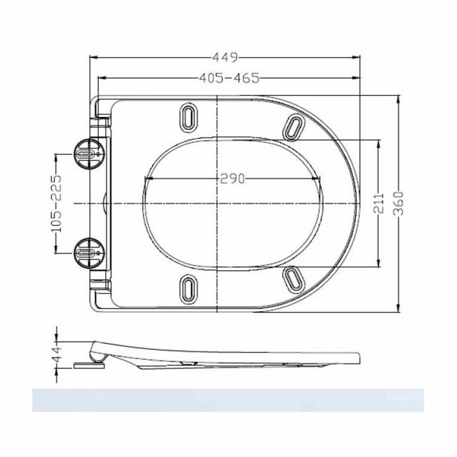 Wandcloset Wiesbaden Vesta Junior Diepspoel Rimfree Wit (Inclusief Flatline Zitting Mat Zwart)