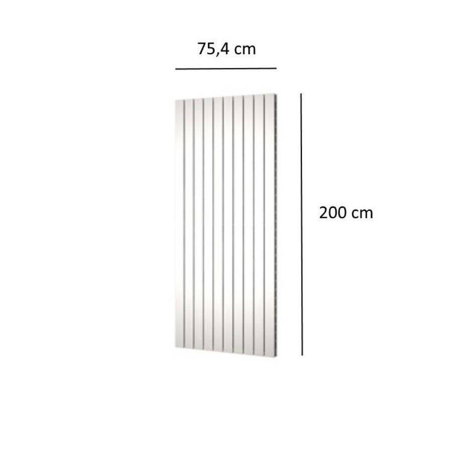 Designradiator Plieger Cavallino Retto Dubbel 2146 Watt Middenaansluiting 200x75,4 cm Wit